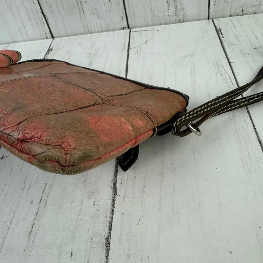 Dooney & Bourke Leather Croc Emboss Multi Function Zip Around Wristlet Wallet